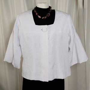 Ashley Stewart Elegant Embossed Raised Floral Pattern Jacket